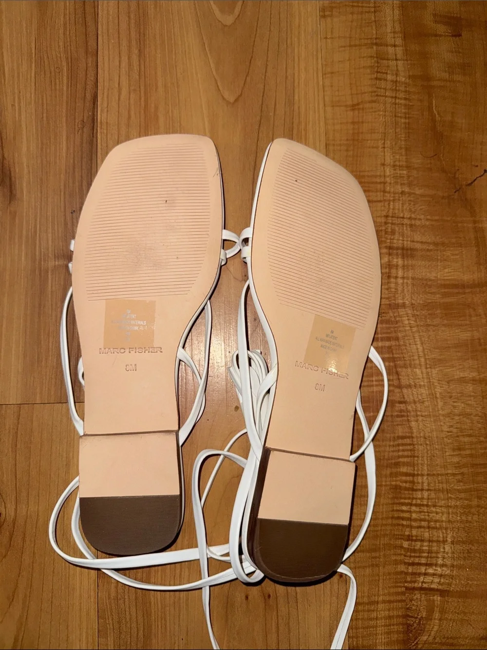 White Strappy Lace-Up Sandals
